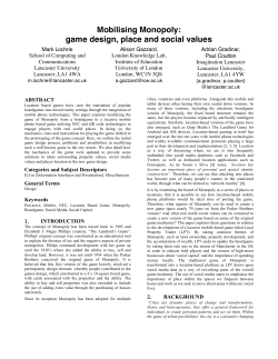 Mobilising Monopoly: game design, place and