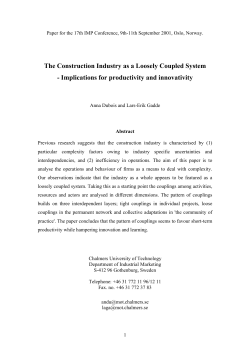 The Construction Industry as a Loosely Coupled System