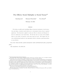 Peer Effects: Social Multiplier or Social Norms?