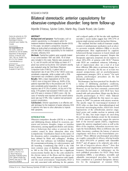 Bilateral stereotactic anterior capsulotomy for obsessive