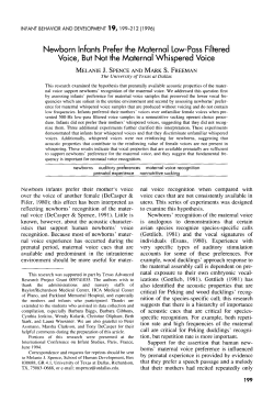 Newborn infants prefer the maternal low