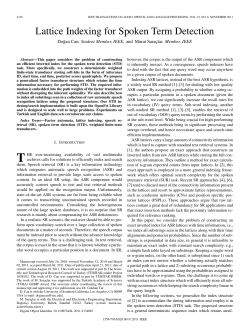 Lattice Indexing for Spoken Term Detection