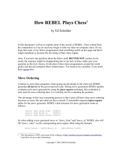 How REBEL Plays Chess1