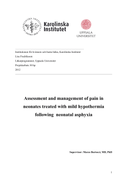Assessment and management of pain in neonates treated