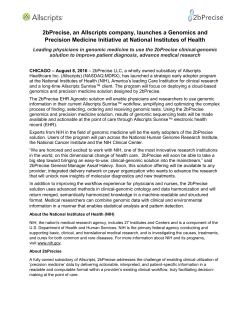 2bPrecise, an Allscripts company, launches a Genomics and