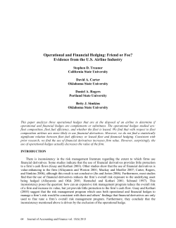 Operational and Financial Hedging: Friend or Foe? Evidence from