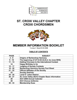 st. croix valley chapter croix chordsmen member information booklet