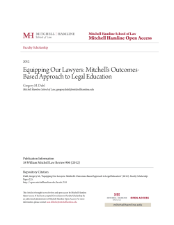 Equipping Our Lawyers: Mitchell`s Outcomes