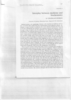 Interplay between medicine and biochemistrY