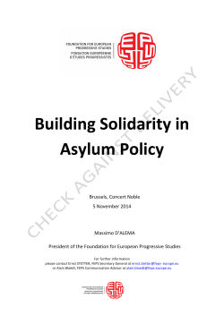 Speech Massimo D`Alema