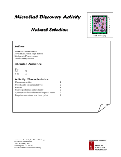 Microbial Discovery Activity Natural Selection