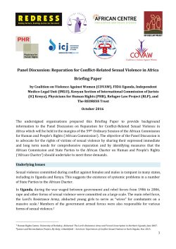 Panel Discussion: Reparation for Conflict