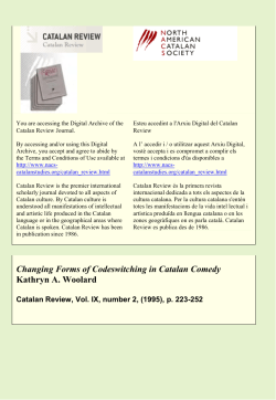 Changing Forms of Codeswitching in Catalan Comedy