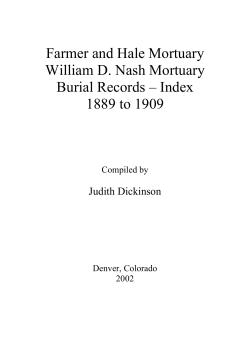Farmer and Hale Mortuary Index 1889 - 1909