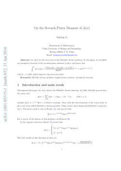 On the Seventh Power Moment of $\ Delta (x) $