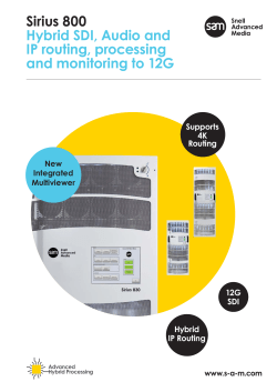 Sirius 800 brochure - Snell Advanced Media