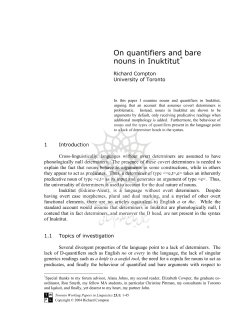 On quantifiers and bare nouns in Inuktitut