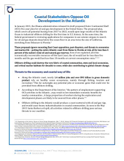 Coastal Stakeholders Oppose Oil Development in the