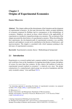 Origins of Experimental Economics