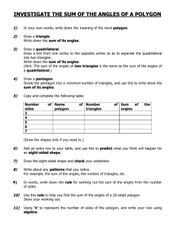 INVESTIGATE THE SUM OF THE ANGLES OF A POLYGON