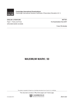 Specimen Mark Scheme