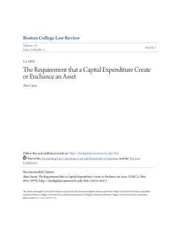 The Requirement that a Capital Expenditure Create or Enchance an