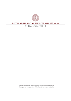 Estonian financial services market as at 31 December 2015