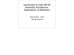 Introduction to Intel x86-64 Assembly, Architecture, Applications