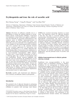 Erythropoietin and iron: the role of ascorbic acid