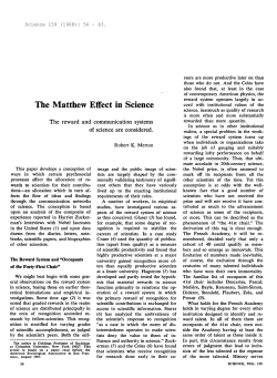 The Matthew Effect in Science