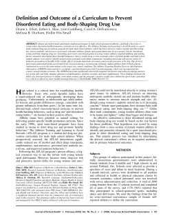 Definition and Outcome of a Curriculum to Prevent Disordered
