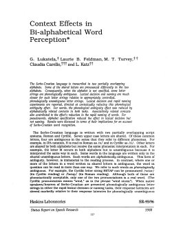 Context Effects in Bi-alphabetical Word Perception