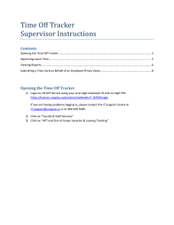 APT/OS Time Off Tracker - Instructions for Supervisors