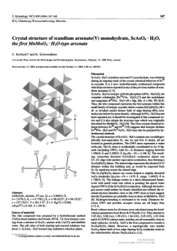 Crystal structure of scandium arsenate (V) monohydrate, ScAsO4