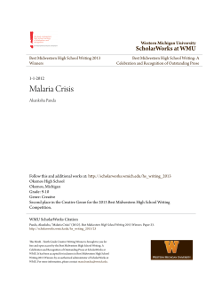 Malaria Crisis - ScholarWorks at WMU