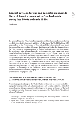 Contest between foreign and domestic propaganda Voice of