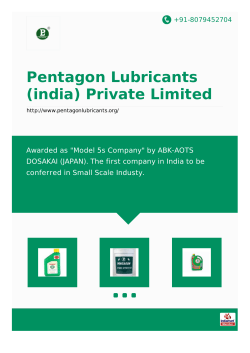 Corporate Brochure - Pentagon Lubricants