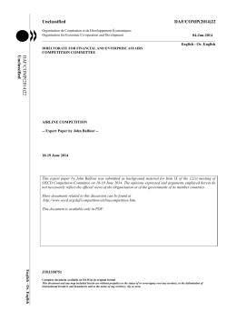 Airline Liberalisation and Competition: the EU Experience