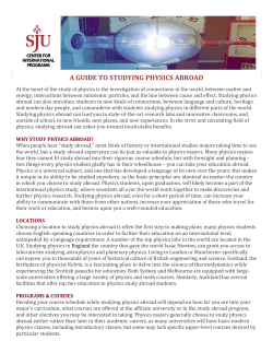 Physics - Center for International Programs