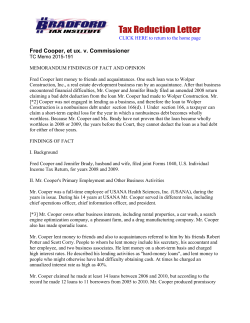 Cooper v Commissioner - Bradford Tax Institute