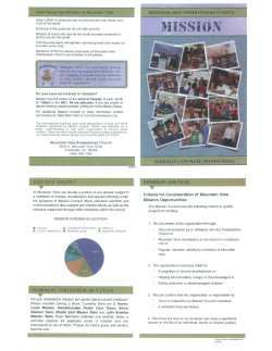 Mission Opportunities - Mountain View Presbyterian Church