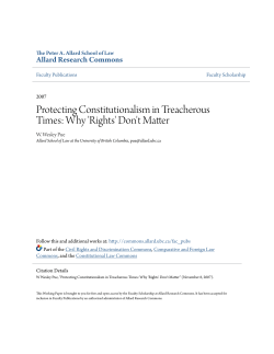 Protecting Constitutionalism in Treacherous Times: Why `Rights` Don