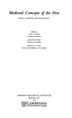 Medieval Concepts of the Past