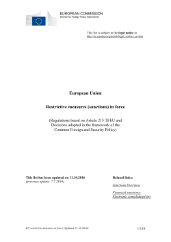 Overview of CFSP related sanctions in force - EEAS