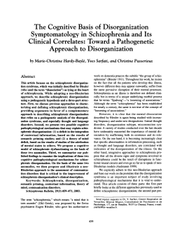 The Cognitive Basis of Disorganization