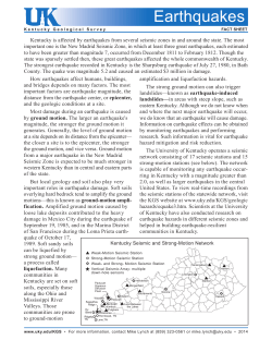 Earthquakes - University of Kentucky