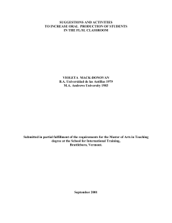 SUGGESTIONS AND ACTIVITIES TO INCREASE ORAL