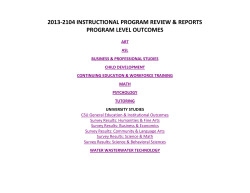 Instructional Programs