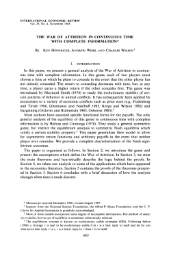 THE WAR OF ATTRITION IN CONTINUBUS TIME WITH COMPLETE