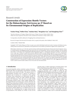 Construction of Expression Shuttle Vectors for the Haloarchaeon